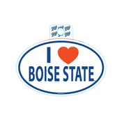 Boise State Broncos Blue84 " I Love Boise State" Sticker (White)