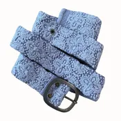 Azure Seas Embroidered Wool Belt