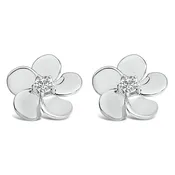 10K Gold 1/3 Cttw Lab Grown Diamond Flower Petal Stud Earrings