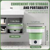 16L Portable Mini Washing Machine, 3 Modes + Spin Basket, Foldable