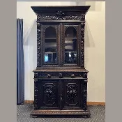 Antique French Normandy Solid Oak Hutch, Early 20th Century