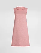 Ärmelloses Kleid aus Raschel-Tweed mit DG-Logo