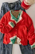 12W3789N-Soft Touch Button Cardigan