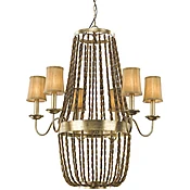 Anastasia 6 Light 33 inch Antique Gold Leaf Chandelier Ceiling Light