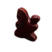 2 Brecciated Jasper Pixie Fairy Figurine Bead | 21x16x7mm | Red