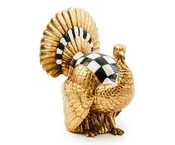 MacKenzie-Childs Courtly Check Mini Gold Turkey Figurine