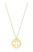 16" Necklace Gold - Guardian Angel Gold Disc