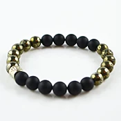 Black Onyx and Pyrite Bracelet