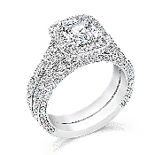 Asscher Cut 1.50 Carat, 14K Wedding Ring Set