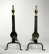 Knife Blade Andirons — Charles Haver Antiques