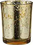 Biedermann & Sons Glass Votive Holder, Rustic Gold (HJ187G)