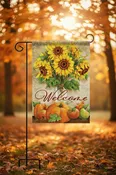 Autumn Centerpiece Suede Garden Flag