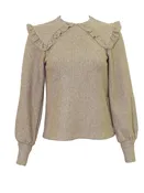 Miss Issippi Ruffle Collar Ribbed Top