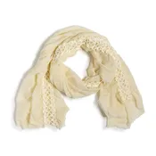 Woven Whimsy Crochet Inset Soft and Gauzy Scarf