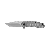 Kershaw Cathode Assisted Flipper Knife Textured Stainless 2.25" 4Cr14 Tanto Stonewash 1324