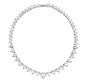 MONARCH HEART RIVIÈRE COLLAR NECKLACE - RHODIUM