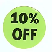 "10% Off" Round Stickers
