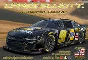 1/24 Chase Elliott 2024 Nascar Camaro ZL1 Race Car napa Gold