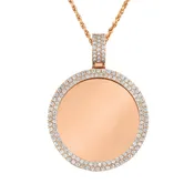 10k Gold Lab Diamond Memory Frame Pendant 3.1 Cwt.