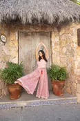 Block Printed Palazzo Pants (Althea): Raspberry Pink: S/M