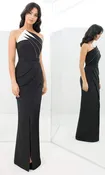 Alexander by Daymor 1381 Strapless Asymmetric Long Dress