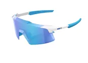 100% AEROCRAFT® Matte White HiPER® Blue Mirror Lens