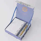 Folk Pattern Luxury Stationery Set | Green/Blue