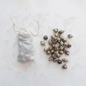 1"Embossed Mercury Glass Ornament, Antique Silver