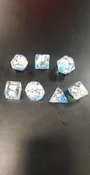 19 White Bear Rainbow Inclusion RPG Dice Set
