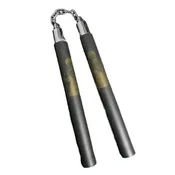 12" Bruce Lee Black Foam Nunchucks w/ Metal Chain - FNC232LE-BK