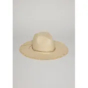 HAT ATTACK TRAVELER CONTINENTAL HAT WITH FRINGE IN NATURAL/TAN