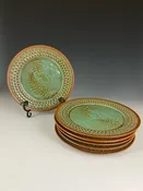 Dessert/Sadad/Small Dinner Plates with Ferns — Suzanne Crane Fine Stoneware