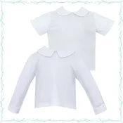 Petit Bebe Boys Peter Pan Collar White Shirts