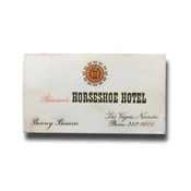 Benny Binion's Personal Business Card Binion's Horseshoe Hotel Las Vegas, Nv