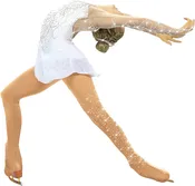 Chloe Ready to Ship Over the Boot Skating Tights w/ Scattered Crystals