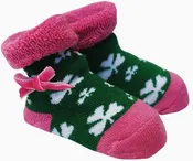 Green and PinkShamrock Newborn Baby Booties
