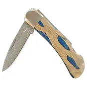 3 Inch Damascus Folding Knife Blue Cholla