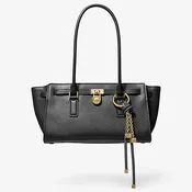 Michael Kors Hamilton Moderne Small East West Shoulder Tote with Charm - Black