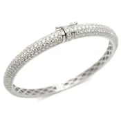 14K Gold Full Pave Diamond Bangles 8.0ct