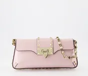 Valentino Rockstud Brushed Calfskin Shoulder bag Rose Quarts