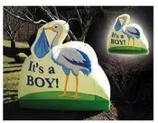 Its a Boy !  Lawn Inflatable Stork Sign Birth Announcement