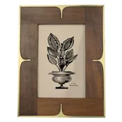 4x6 Picture Frame - Wood and Brass