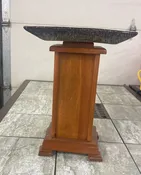 Pine & Ceramic Bird Bath
