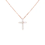 0.32 carat Diamond Cross Pendant Necklace in Rose Gold