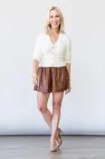 Agathe Fuzzy Collared Cardigan in Ivory