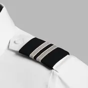 Epaulets - Black and Silver - 2 Stripe - Pen Quill