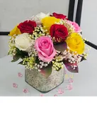Cube Rainbow Roses