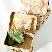 MAILEG LITTLE BROTHER CLOWN CLOTHES IN SMALL SUITCASE — Pickle Papers