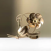 10K Gold Vintage Flower Brooch