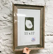 11x17 Reclaimed Barnwood Frame Glass for pickup only